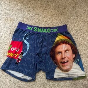 Source Unknown Blue Graphic Boxer Shorts